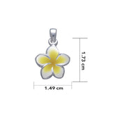 Plumeria - Hawaii National Flower Silver Small Pendant - DiveSilver Jewelry